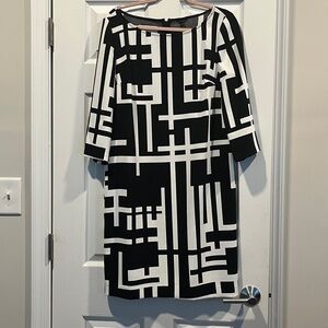 Ann Taylor black and white dress. Size 12. Like New condition. Special occasion.